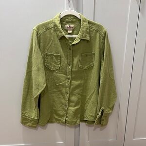 Women’s Green Flannel Button-Up Shirt